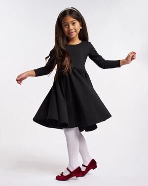 Stelle Girls Black A-Line Twirly Dress - Size 7